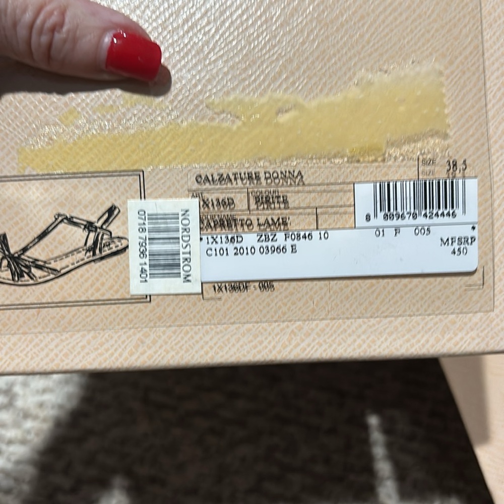 Gold Prada Bow Sandals 38.5 (8.5 US) - Picture 4 of 14